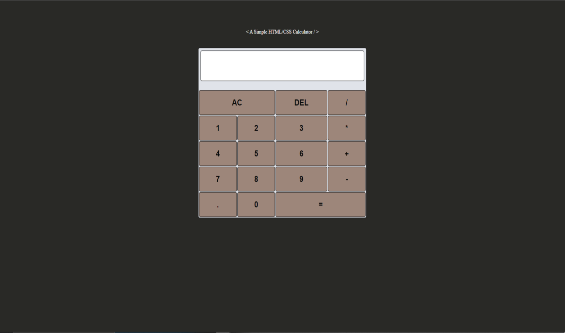 Html-Tables-Css-Js Calculator